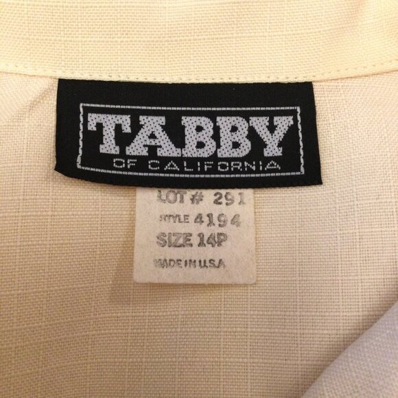 Vintage Tabby of California Shirt Dress 14P Short Sleeve Gathered waist tags - Picture 7 of 10